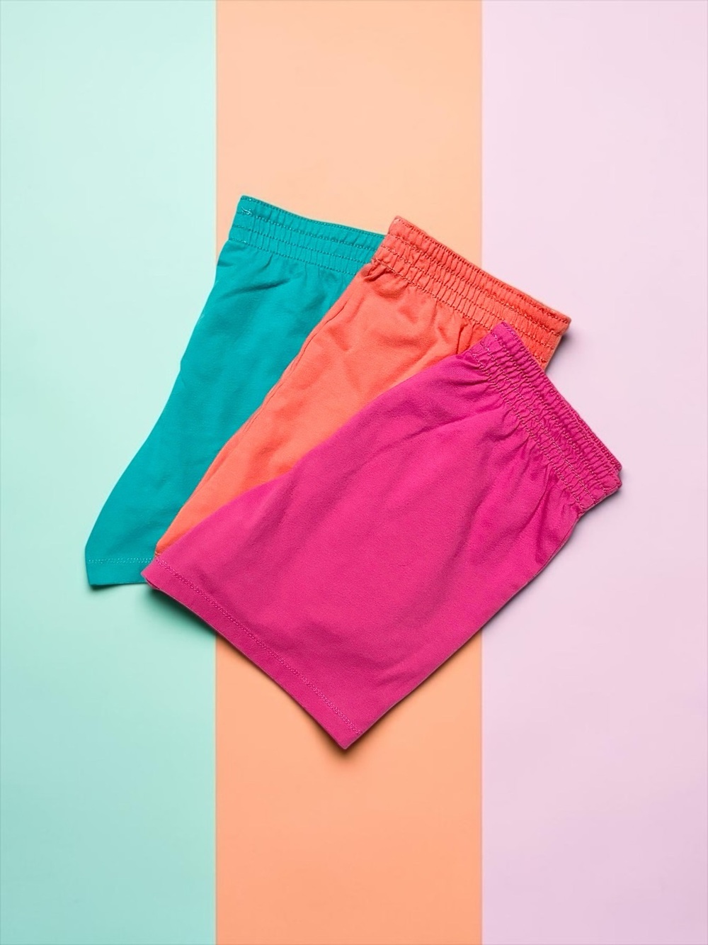 Wonder Nation Girls Shorts – Teal, Coral & Magenta – Medium (7–8)